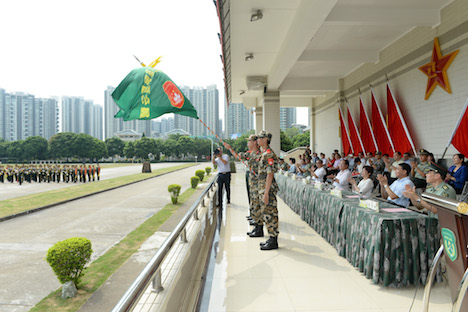 第11回マカオ青少年軍事サマーキャンプ開幕式＝中国人民解放軍駐マカオ部隊珠海正嶺駐屯地、7月13日（写真：GCS）